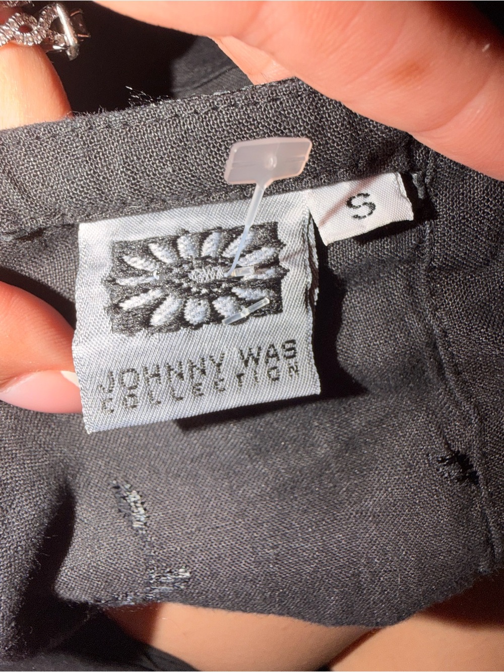 Vintage Johnny Was Collection 100% Linen Black Embroidered Dress /made in USA - Picture 3 of 5